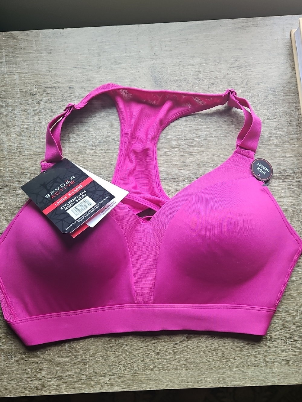 Spyder High Impact Fuschia Racerback Sports Bra (NWT)